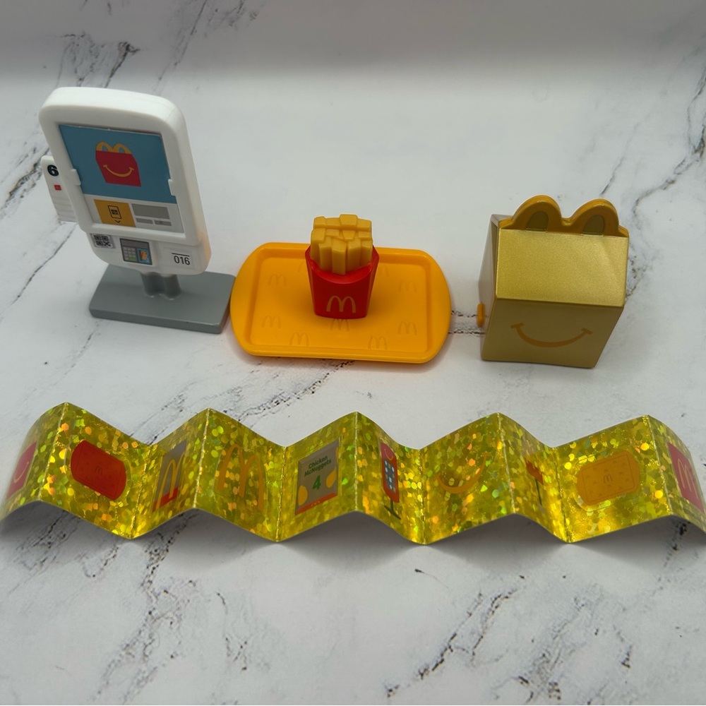 McDonald’s Mini Toy Set Happy Meal Tray Kiosk Golden Meal Collectibles Lot 3